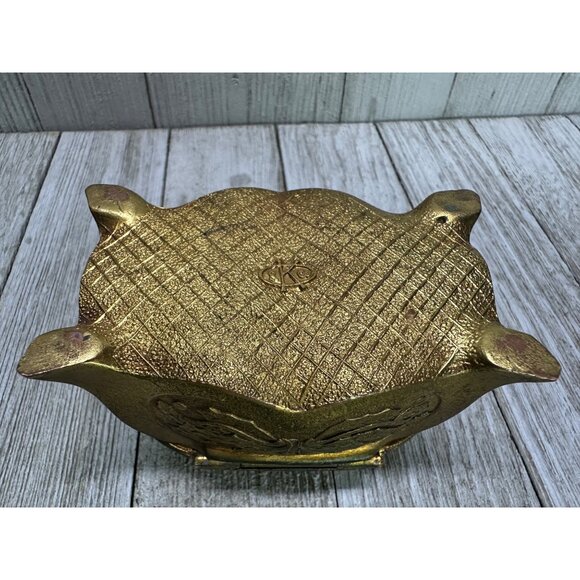 Vtg K & Co Jewelry Trinket Box Bronze WaterTown Wisconsin High School 3" Long - Picture 8 of 15